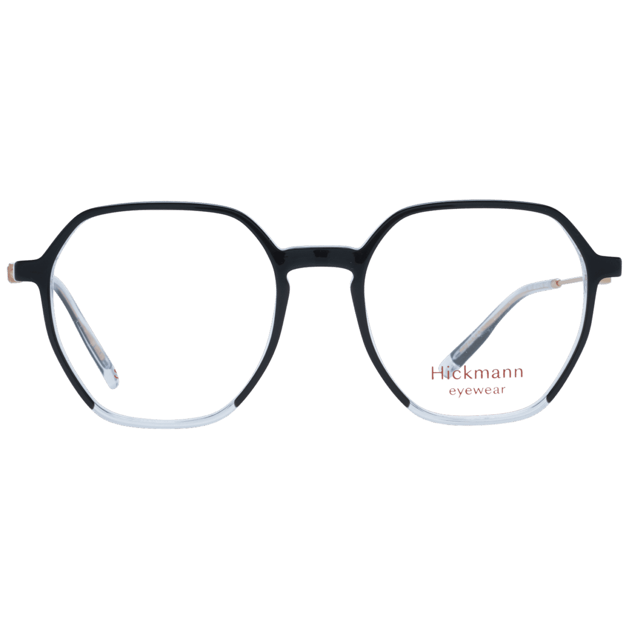 Ana Hickmann HI6225 H01 – damskie okulary korekcyjne czarne z transparentnym dołem, eleganckie i kobiece oprawki