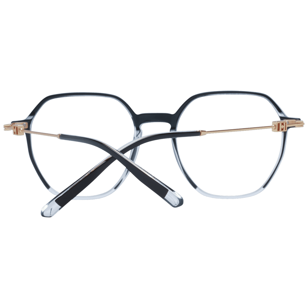 Ana Hickmann HI6225 H01 – damskie okulary korekcyjne czarne z transparentnym dołem, eleganckie i kobiece oprawki