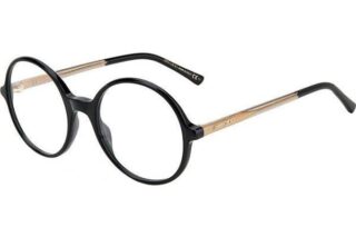 Jimmy Choo JC344 807 – Damskie czarne oprawki korekcyjne, eleganckie okrągłe