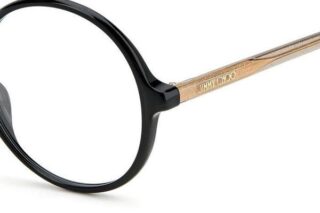 Jimmy Choo JC344 807 – Damskie czarne oprawki korekcyjne, eleganckie okrągłe