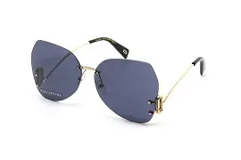 Marc Jacobs MARC 373/S 807 IR – damskie okulary przeciwsłoneczne czarno-złote, metalowa ramka