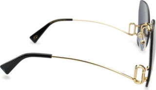 Marc Jacobs MARC 373/S 807 IR – damskie okulary przeciwsłoneczne czarno-złote, metalowa ramka