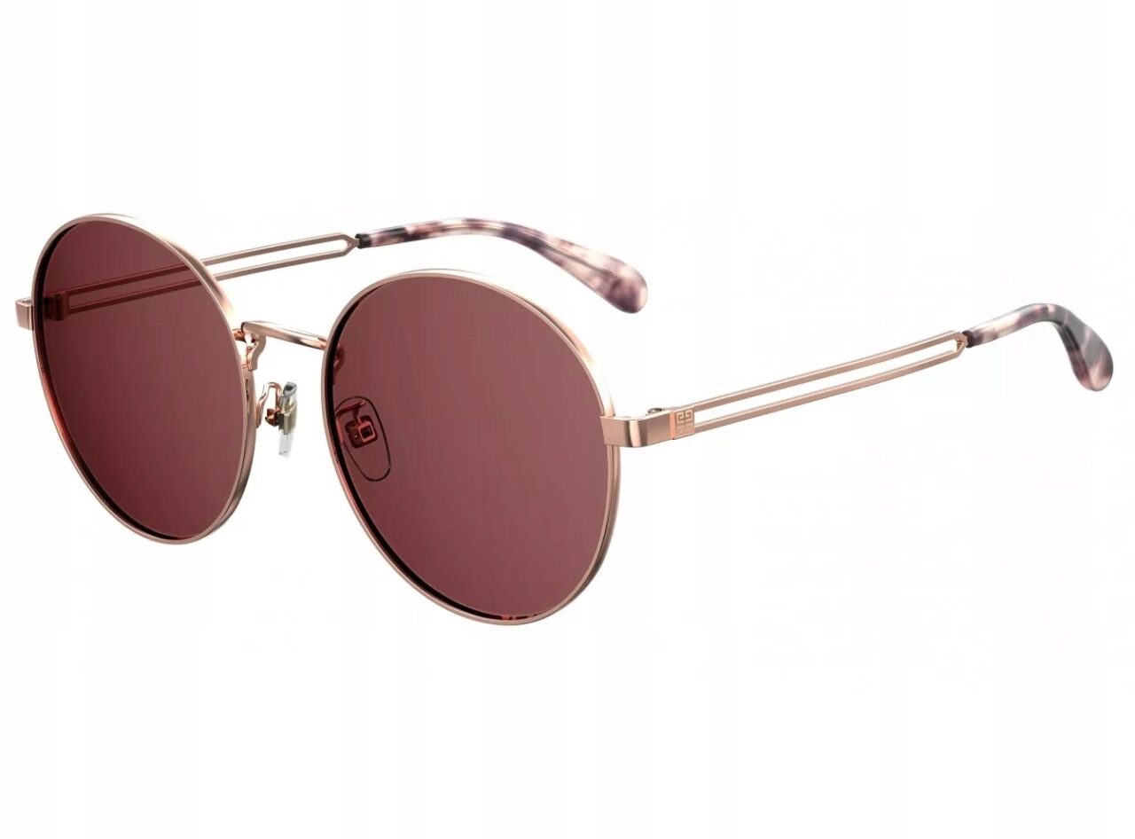 Givenchy GV7149 DDB4S – damskie złote okulary przeciwsłoneczne z fioletową soczewką