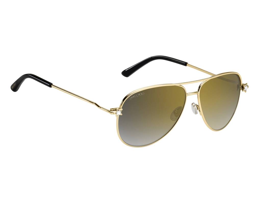 Okulary przeciwsłoneczne Jimmy Choo SANSA/S J5GFQ – złote aviatory | Bryle Optyk
