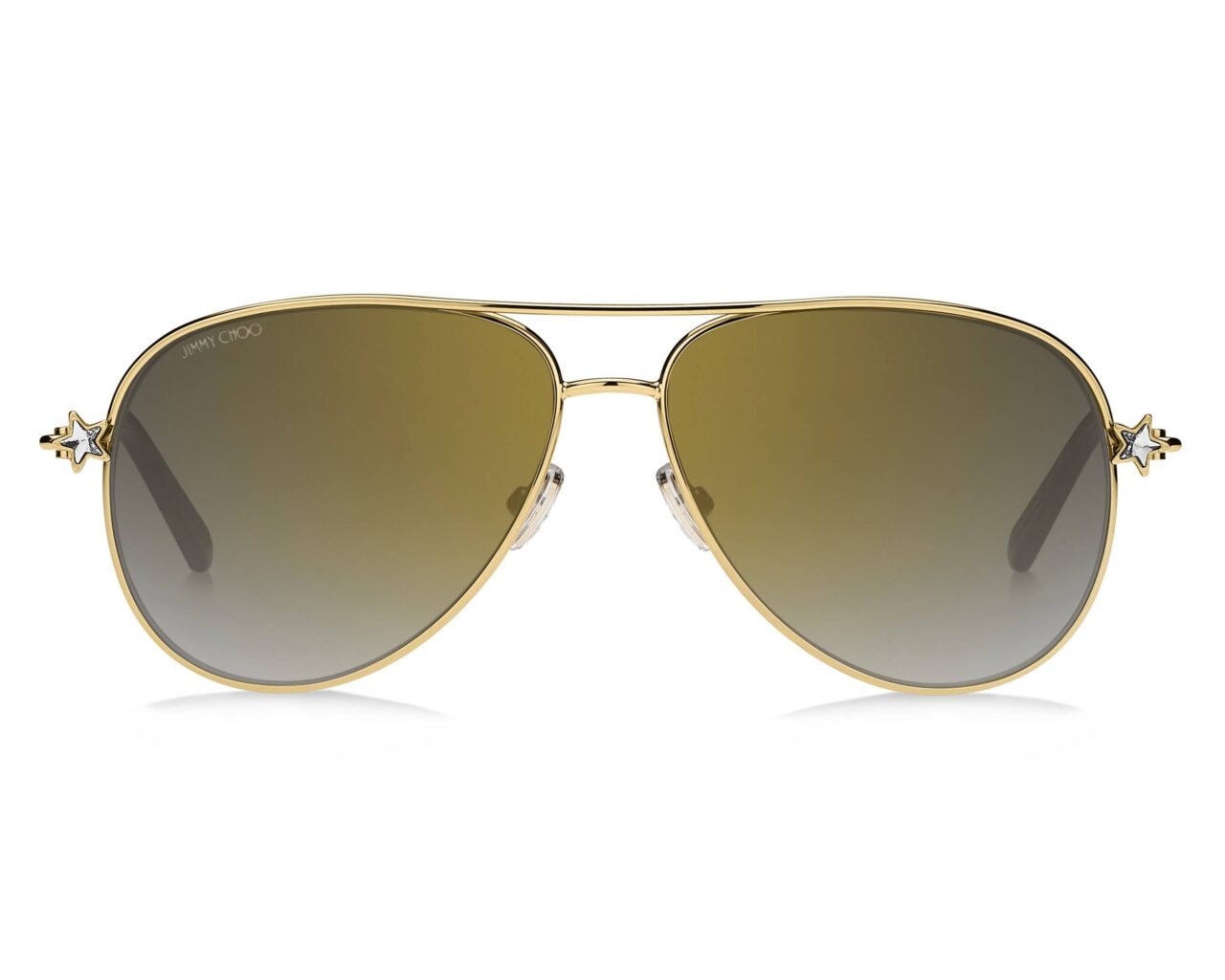 Okulary przeciwsłoneczne Jimmy Choo SANSA/S J5GFQ – złote aviatory | Bryle Optyk