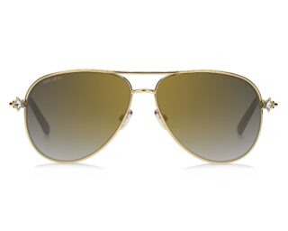 Okulary przeciwsłoneczne Jimmy Choo SANSA/S J5GFQ – złote aviatory | Bryle Optyk