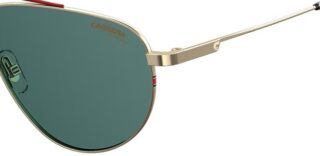 Carrera 2014T/S J5G KU – złote pilotki z zieloną soczewką